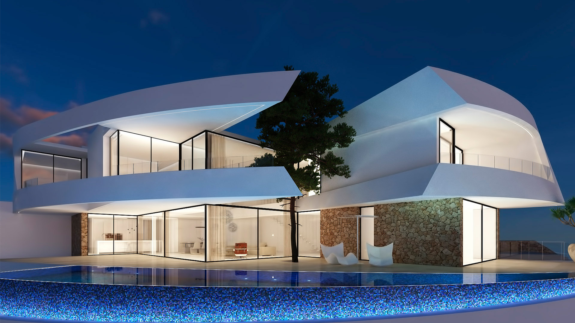 Villa Alexandra, Vivienda unifamiliar en Altea. ENE Construcción, constructora en España, RGB Arquitectos
